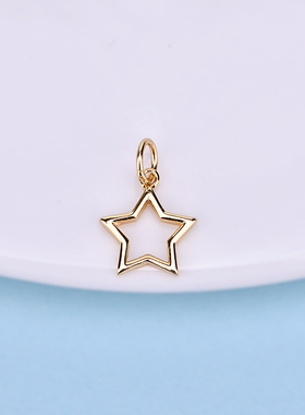 925银五角星吊坠小众手工DIY手链