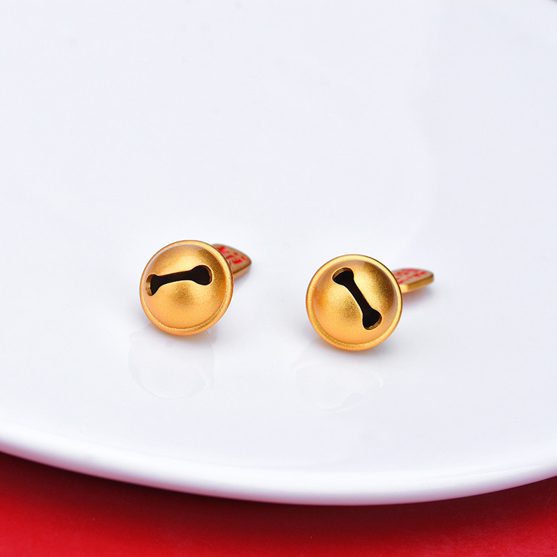 (声音小)沙金滴胶招财吊牌铃铛吊坠 在熙项坠/吊坠