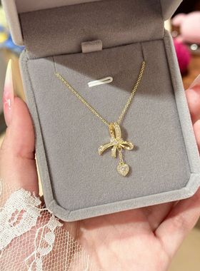 欧美蝴蝶结项链精致首饰时尚轻奢饰品女锁骨链ins风颈链小众项链