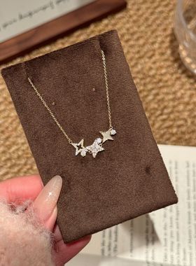 星星项链轻奢高级感小众百搭锁骨链简约抖音热销精致超闪星星项链