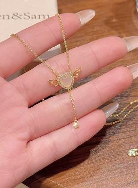 韩版爱心精致锁骨链小红书同款可爱甜美小众设计感百搭时尚项链