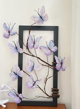 中世纪风格模拟蝴蝶花相框装饰品客厅桌面无障碍豪华装饰DIY相框