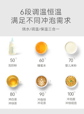 七彩叮当恒温电热水壶304不锈钢