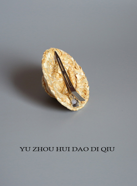 无聊了头上戴个草帽！发夹