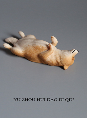 无聊了就躺平吧！柴犬摆件