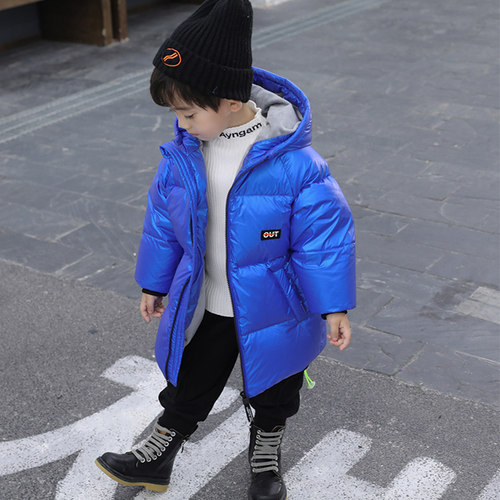 2025加厚免洗男童女童宝宝儿童羽绒服小童吉姆中长款冬白鸭绒外套 - 图2