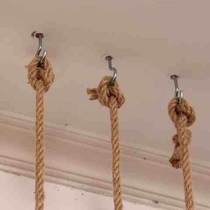 Clothing Store Rings Hanger Hanger rack Long hook upper wall Hanging Hemp Rope Retro Rings Clothing Rack