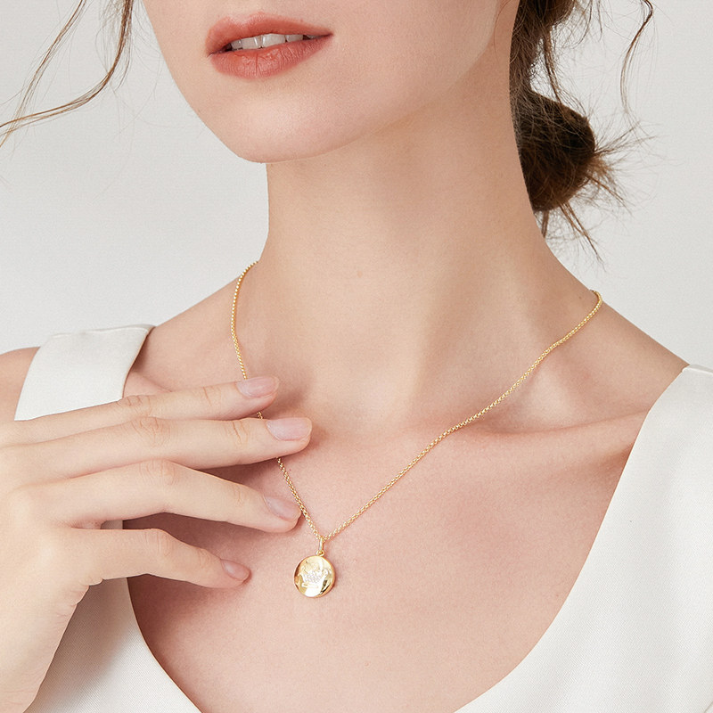 cambas刊芭思金冕圆币女轻奢锁骨链 cambas饰品项链