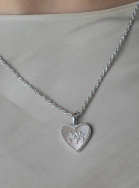 【Lunami 夜深见月】春日宴系列春日粉贝爱心项链