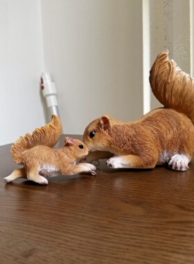 子母松鼠花园院子家居摆件装饰品