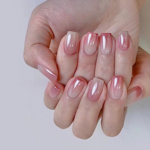 桃花姬|风靡ins系列直男斩月光粉纯欲手工穿戴甲魔镜粉仙女美甲 - 图1