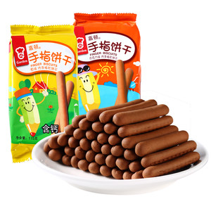 嘉顿原味手指饼干115g*3包磨牙棒棒饼儿童休闲巧克力零食品小吃