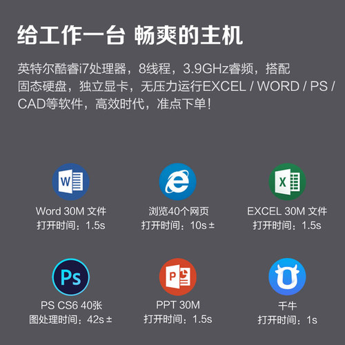 酷睿i5i7商用办公台式电脑主机家用设计企业客服直播游戏DIY整机电脑主机家用全套 - 图1
