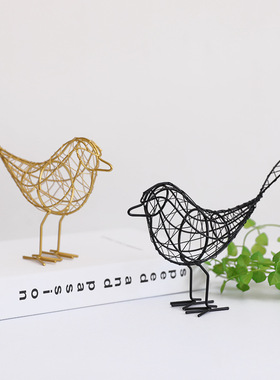 美式复古铁艺小鸟摆件办公室装饰工艺品创意家居饰品客厅酒柜摆设