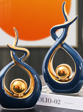 北欧白金宝蓝晨歌摆件卧室摆设个性装饰房间的小创意客厅酒柜装饰