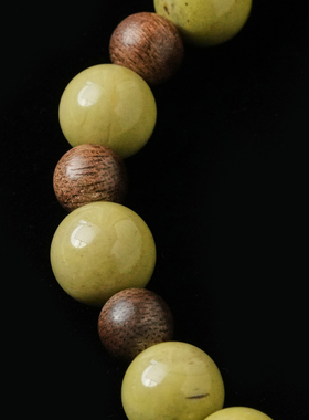 KIK新品闲云野间系列【翠岚•吟】阿拉善玛瑙沉香木夏日手串银饰