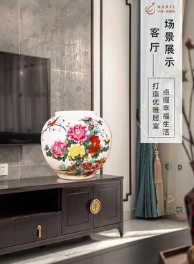 景德镇陶瓷器仿古百子图大花瓶中式古典客厅家居装饰摆件结婚礼物