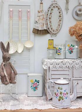 in日式杂货风格出口日本树脂兔饰品原装包装标签花园阳台装饰