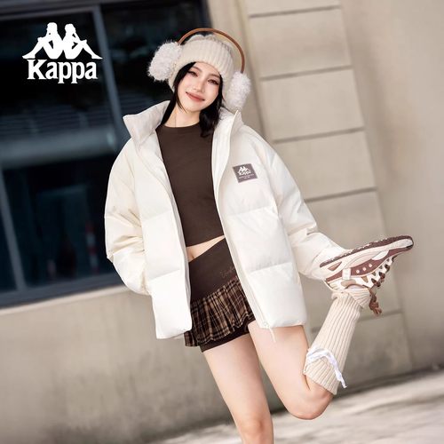 Kappa卡帕背靠背羽绒服情侣男女2025新款冬季短款面包服户外防寒 - 图0