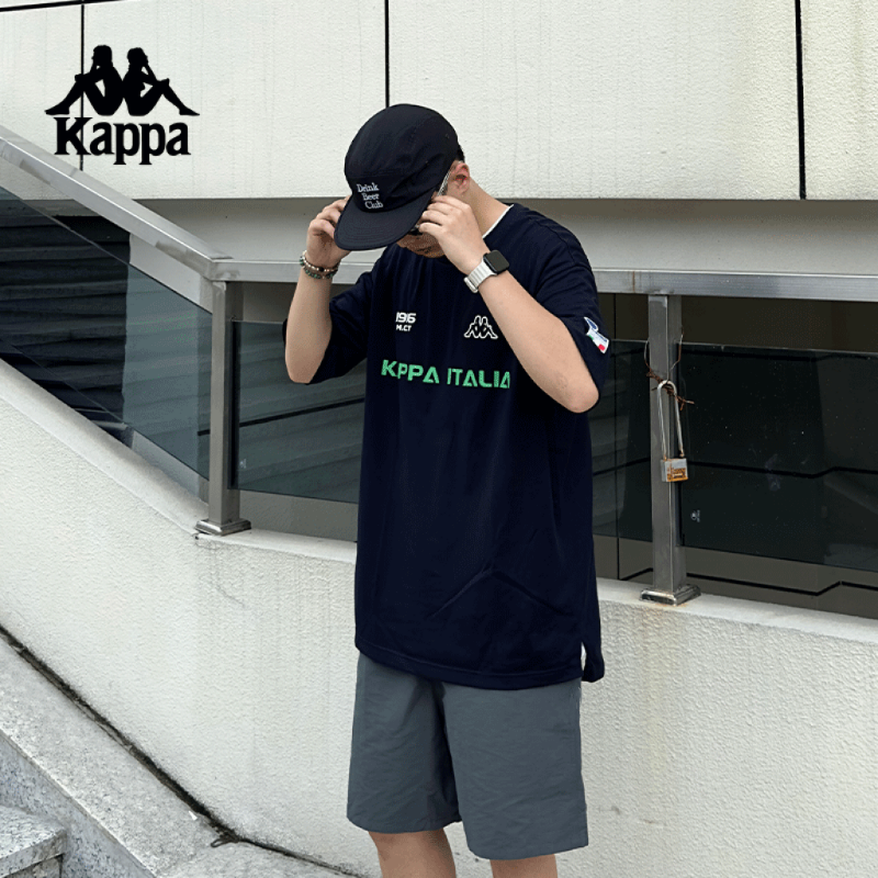 kappa卡帕背靠背复古运动短袖纯棉上衣女2025新款夏季t恤男士半袖 - 图2