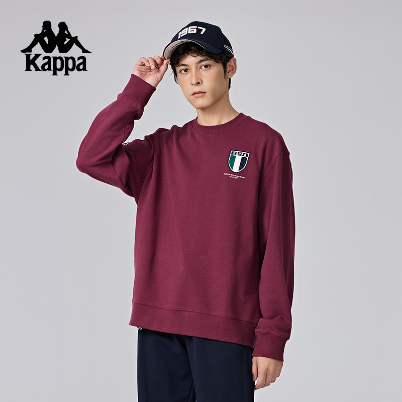 Kappa卡帕背靠背运动卫衣男2026新款春秋复古针织套头衫上衣男款,淘宝优惠券,粉丝福利购,淘宝优惠卷