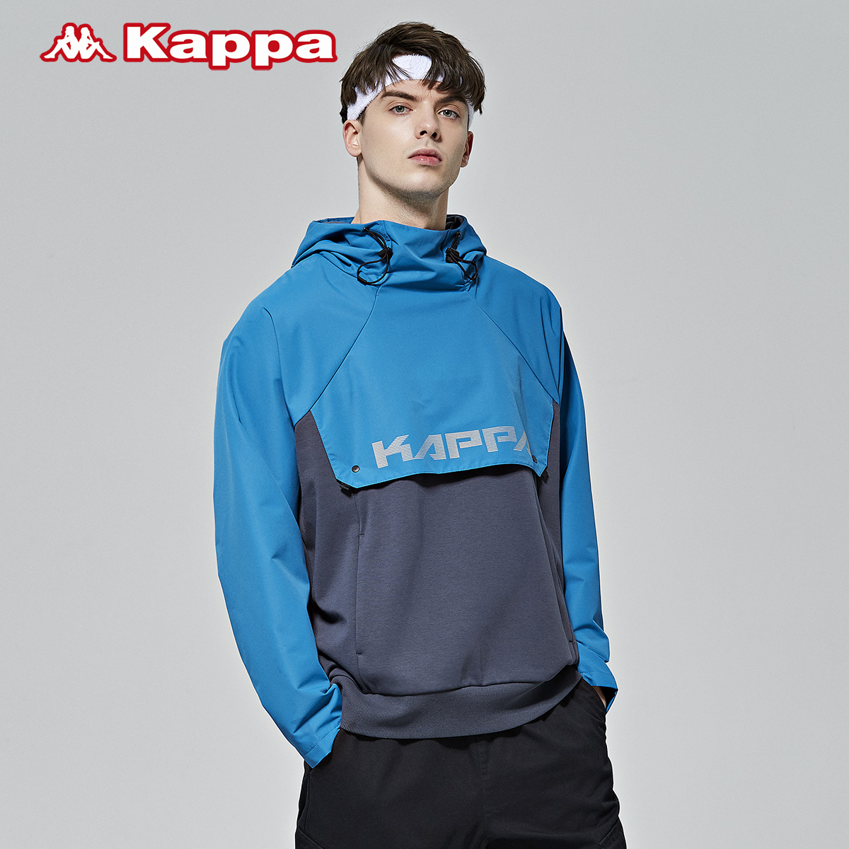 卡帕男串标防风衣休闲梭织外套拼接连帽长袖上衣新款 Kappa 卡帕男串标防风衣休闲梭织外套拼接连帽长袖上衣新款 Kappa