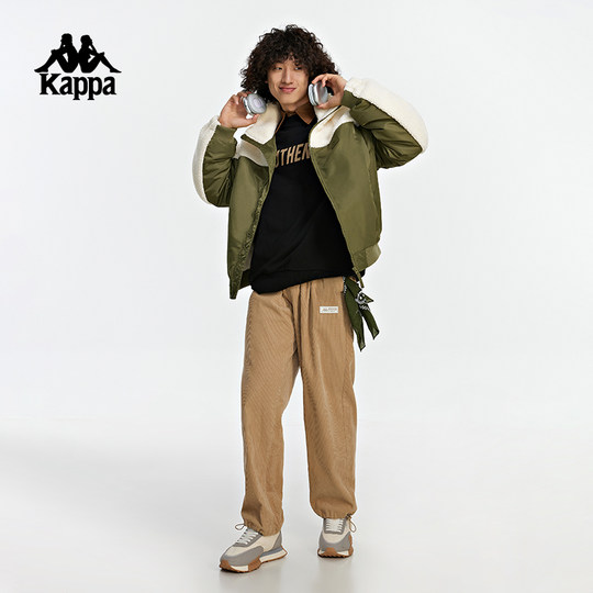 Kappa Kappa Baumwollkleidung 2025 neues Paar Männer und Frauen Winterspleißen Lammsamt kältebeständige Kleidungsjacke Stehkragenjacke