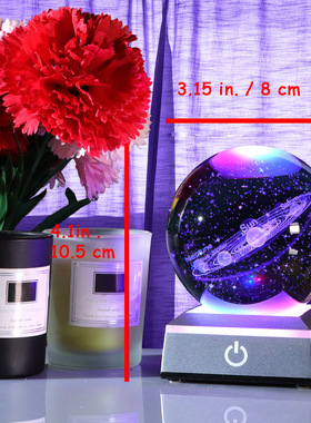 厂家直销创意内雕3d水晶发光小夜灯太阳系跨境现货圣诞礼物