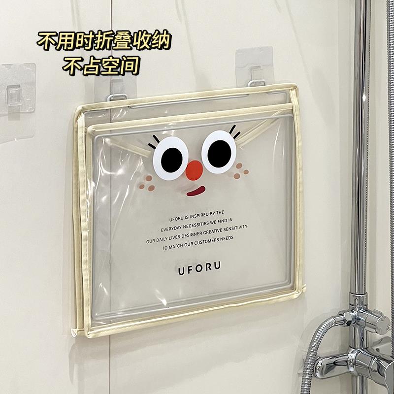 洗澡放干净衣服神器浴室壁画收纳箱柜防水折叠置物架卫生间小壁柜