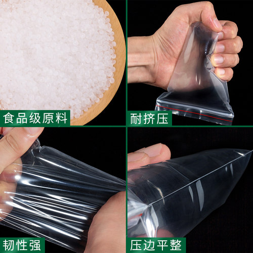 24*36自封袋透明加厚塑料保鲜袋加厚食品自封袋pe透明袋封口袋 - 图0