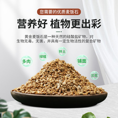 黄金软麦饭石颗粒多肉专用颗粒土通用铺面石种植泥炭土壤养花绿植 - 图0