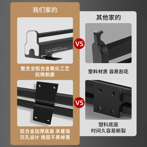 靓欣家抽拉式衣柜挂衣杆纵向伸缩裤架滑轨衣橱柜子浅衣柜顶装裤挂 - 图2