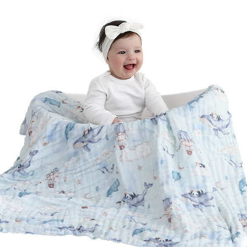 宇宙森林 Детское хлопковое банное полотенце, марлевое одеяло для новорожденных