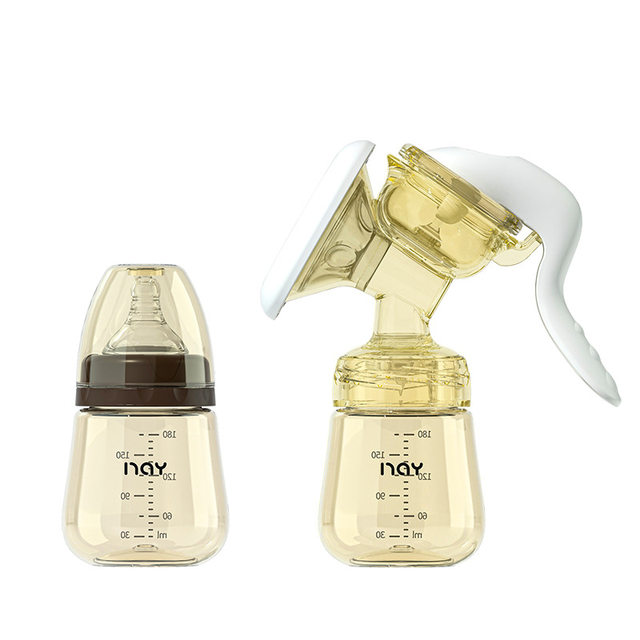 Noaiin manual breast pump with strong suction power, maternity products, milking device, breast extractor, pumping milk and promoting lactation 180ml