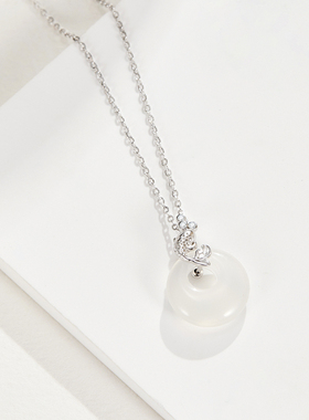 softdora/索缇朵锦鲤平安扣项链女925银锁骨链轻奢小众设计高级感