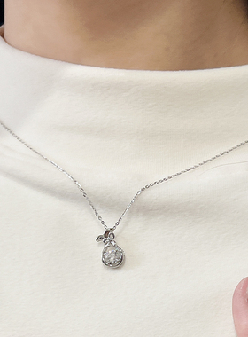 SD50分钻石项链女S925银锁骨链