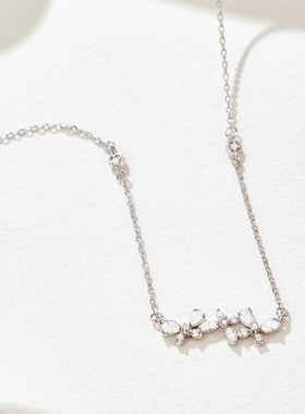 蝴蝶少女项链女S925纯银锁骨链