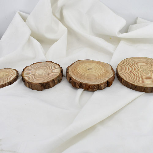 复古天然原木年轮杯垫木片 拍照道具民宿拍照基地拍照道具背景 - 图3