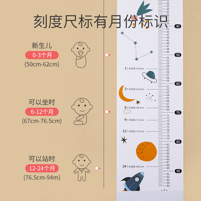 婴儿身高测量垫宝宝躺着量身高神器儿童量脚器新生幼儿测量仪尺子 - 图1