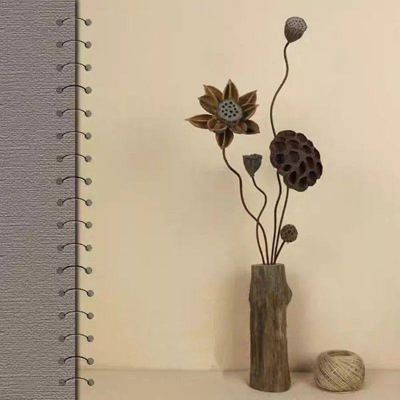 复古自然枯木实木禅意干花真花莲蓬干花荷花风干装饰中式摆件客厅,淘宝优惠券,粉丝福利购,淘宝优惠卷