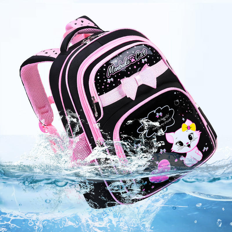 女孩拉杆小学生防水两用包黑色书包 蘑菇头箱包双肩背包