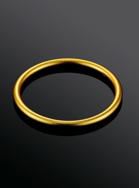 越南沙金素圈手镯女古法传承久不掉色铜镯仿真黄金光面实心手饰品