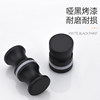Round single hole black glass door handle