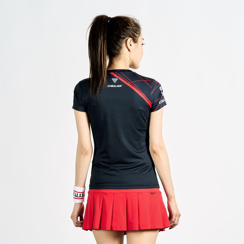 可莱安羽毛球服男女新款夏季透气速干短袖上衣时尚情侣运动服套装-图3