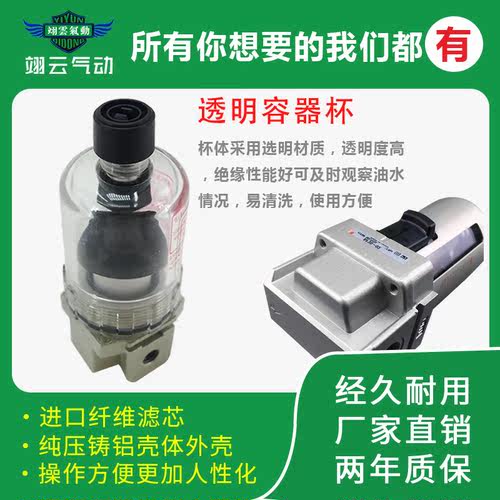 翊云气源过滤器AF10/AF20/AF30/AF40-M5-01-02-03-04G/BG/BE/B/E - 图1