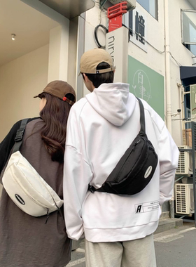潮牌日系胸包男士简约单肩包腰包运动背包小挎包女学生斜挎包
