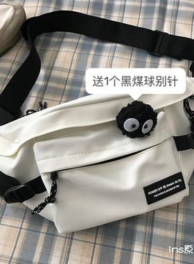 韩国风潮牌日系大容量学生机能斜挎胸包男女街头骑行百搭包包