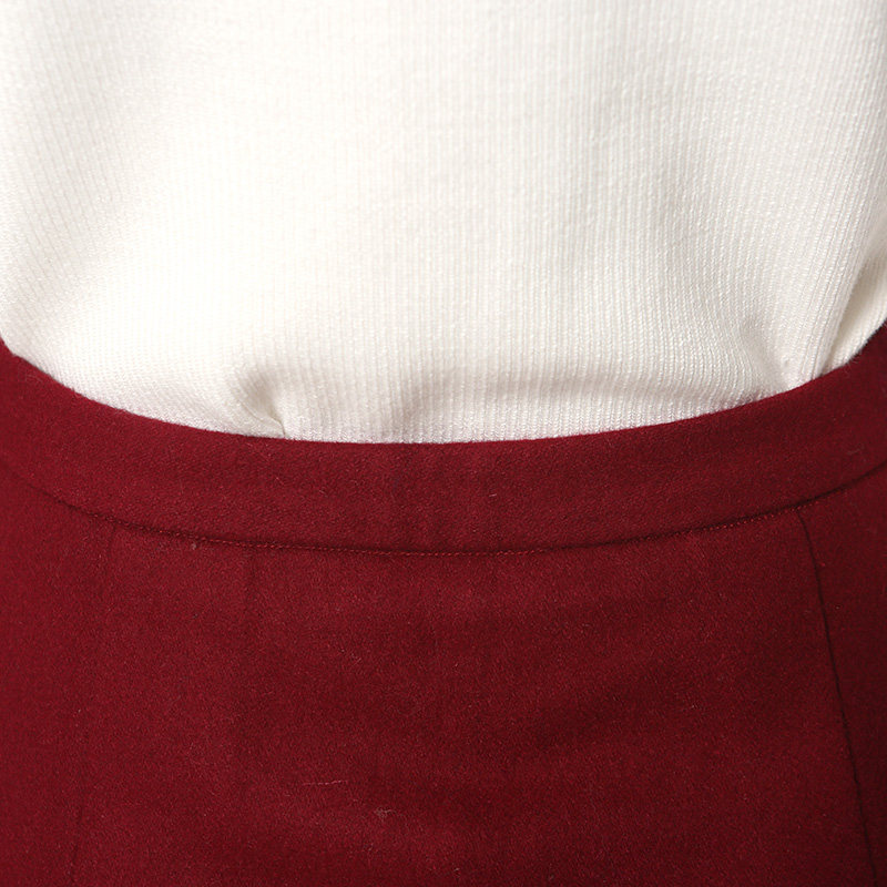 dooc秋冬新款高腰子a字百褶裙 dooc半身裙