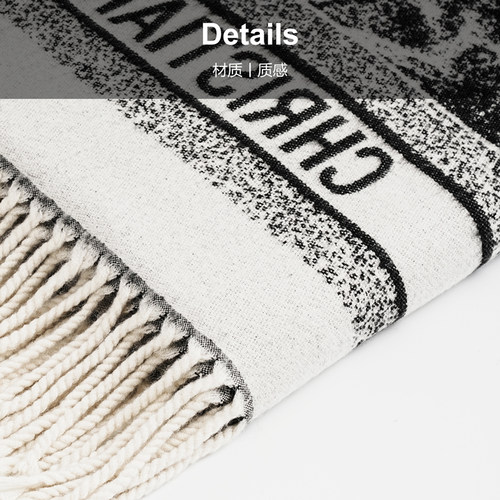 柏洛斯Di@r印花藤高级感床上床尾毯样板间搭毯搭巾披肩羊毛毯子 - 图2