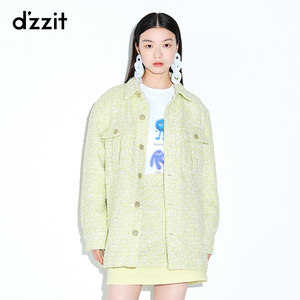 dzzit地素 奥莱复古中长款粗花呢大衣女3D4G2181O